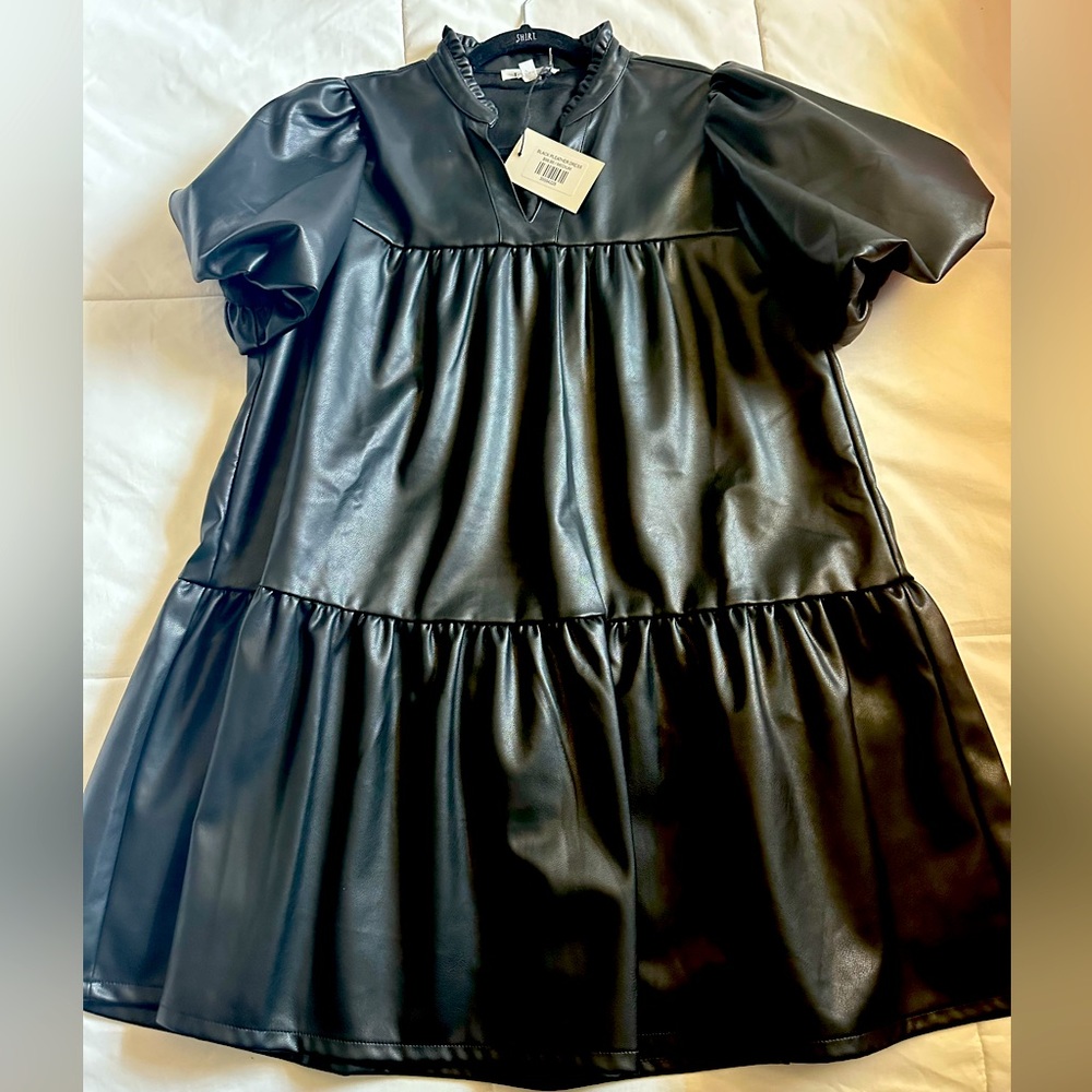 THML - NWT - Black Pleather Dress